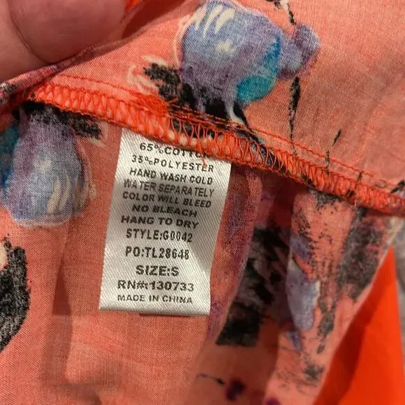 Umgee Maxi off/on Shoulder Dress in a Orange printed soft Fabric - Picture 7 of 7